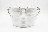 Paloma Picasso Made in Austria 3838 42 Vintage elegant Eyeglasses frame, Silver & Golden pyramids, New Old Stock 1980s