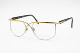 PILAR CRESPI 683 Vintage eyewear frame crisscross bar, Golden reflective & Silver, New Old Stock 80s