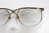 PILAR CRESPI 683 Vintage eyewear frame crisscross bar, Golden reflective & Silver, New Old Stock 80s
