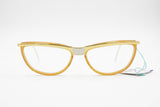 LINO VENEZIANI mod. LV 767/2 - 55 womens elegant frame eyeglasses, Caramel Golden Silver, New Old Stock 1980s