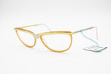 LINO VENEZIANI mod. LV 767/2 - 55 womens elegant frame eyeglasses, Caramel Golden Silver, New Old Stock 1980s