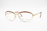 Paloma Picasso 3844 41 Made in Austria, Vintage rare eyewear frame, Oval Golden hot tones brows, New Old Stock 1980s