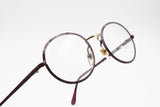 EGOS eyewear frame made in Italy, crazy violet dappled metallized color, Round women frame, New Old Stock 1980s