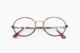 EGOS eyewear frame made in Italy, crazy violet dappled metallized color, Round women frame, New Old Stock 1980s