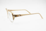 Karl Lagerfeld Paris 80s women frame glasses pale skin color & zebra pattern, New Old Stock 1980s