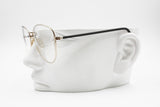 Filos Italian Vintage frame eyeglasses, Golden & Black covered acetate arms, Men Women frames, New Old Stock 80s