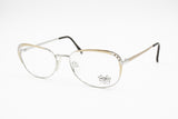 Luxottica NOS women eyeglass frame, Littel ovalized rims Golden & Metal colors, New Old Stock 1990s