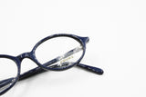 FOVES Italian brand eyeglass, Oval rims deep blue acetate, smart casual model, New Old Stock 1980s