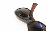 Blue Bay by Safilo Oval cat eye sunglasses, Deep brown acetate, Kurt Cobain style, New Old Stock 1990s