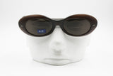Blue Bay by Safilo Oval cat eye sunglasses, Deep brown acetate, Kurt Cobain style, New Old Stock 1990s