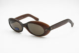 Blue Bay by Safilo Oval cat eye sunglasses, Deep brown acetate, Kurt Cobain style, New Old Stock 1990s