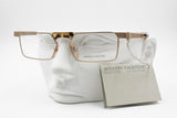 Geometric havana eyeglass frame Augusto Valentini made in Italy, New Old Stock 1980s
