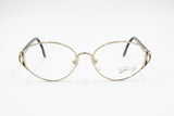 Genny 589 5007 Women Vintage Eyeglasses frame, Golden & Black designer temples, New Old Stock 1980s