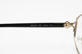 Genny 589 5007 Women Vintage Eyeglasses frame, Golden & Black designer temples, New Old Stock 1980s