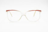 Vintage 70s LOZZA mod. Monica women eyeglass frame clear acetate & pink pastel tone, New Old Stock 1970s