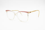 Vintage 70s LOZZA mod. Monica women eyeglass frame clear acetate & pink pastel tone, New Old Stock 1970s