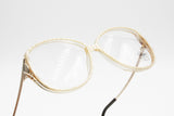 Vintage LUXOTTICA eyeglass frame pearl woven fabric front, Women pair of glasses prescriptive, New Old Stock 1980s