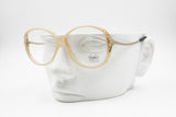 Vintage LUXOTTICA eyeglass frame pearl woven fabric front, Women pair of glasses prescriptive, New Old Stock 1980s
