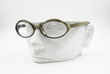 MAX MARA MM50 womens eyeglass frame oval bug-eye, Green/Golden veined, New Old Stock 1990s