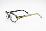 MAX MARA MM50 womens eyeglass frame oval bug-eye, Green/Golden veined, New Old Stock 1990s
