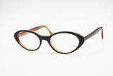 Byblos Black e Brown Cat eye glasses frame women , Made in Italy Vintage, New Old Stock 1990s