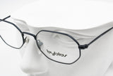 Byblos 625 3167 Vintage Octagonal frame eyeglass deep metallic blue, Made in italy 90s, New Old Stock