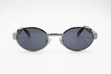 SEVENTH STREET By Safilo Oval Sunglasses, metal & acetate gunmetal tone Made in Italy, New Old Stock 1990s