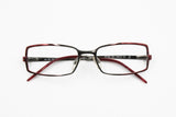 Paloma Picasso PP028 eyeglass-sunglasses frame Silver & Red reflective metal, New Old Stock 1990s