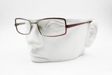 Paloma Picasso PP028 eyeglass-sunglasses frame Silver & Red reflective metal, New Old Stock 1990s
