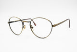 Aged Gold Effect oval classic eye frame eyewear, Vintage 1970s - 1980s men woman , New Old Stock