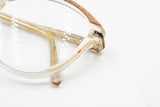Vintage 80s Cat eye women acetate frame Atelier Gianino by Trevi mod. 559, Clear, Cream & Bronze, Deadstock