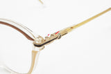 Vintage 80s Cat eye women acetate frame Atelier Gianino by Trevi mod. 559, Clear, Cream & Bronze, Deadstock