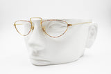 Rare Crazy Half lunettes eyeglasses, Modern design modernist, Golden & Dappled red, New Old Stock 1970s