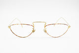 Rare Crazy Half lunettes eyeglasses, Modern design modernist, Golden & Dappled red, New Old Stock 1970s