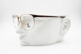 LANCETTI Vintage 80s eyeglass eyewear frame, Silver & Animalier brown dappled, New Old Stock