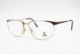 LANCETTI Vintage 80s eyeglass eyewear frame, Silver & Animalier brown dappled, New Old Stock