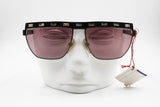 Paloma Picasso 3706 Rare black flat top sunglasses eyewear white rhinestones browline, Deadstock 1980s