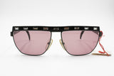 Paloma Picasso 3706 Rare black flat top sunglasses eyewear white rhinestones browline, Deadstock 1980s