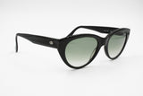 Vintage Sunglasses LOOK Longarone Italy, black cat eye sunglasses composite acetate, New Old Stock 1990s