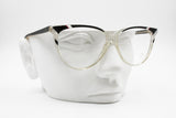 Alfredo Gabrielli PL Gabrielli unique women cat eye eyeglass frame, Clear Black & Pearl, New Old Stock 1980s
