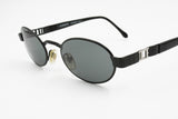 ICEBERG Vintage 90s sunglasses Black & Silver logo, Oval shades made in Italy, NOS 90s