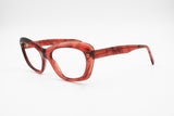 Designer Paul Richet eyewear glasses frame zebra Red & Black acetate, Modern design Poker Face, Vintage 1970