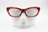 Designer Paul Richet eyewear glasses frame zebra Red & Black acetate, Modern design Poker Face, Vintage 1970