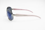 Mila Schön mod. 014 Sunglasses women mirrored blue lenses, pink acetate arms coverage, New Old Stock