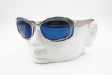 Mila Schön mod. 014 Sunglasses women mirrored blue lenses, pink acetate arms coverage, New Old Stock