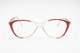Red-Clear cat eye womens eyeglass frame, Desa mod. 291, little cat eye glasses, New Old Stock 1980s