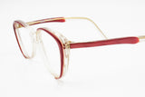 Red-Clear cat eye womens eyeglass frame, Desa mod. 291, little cat eye glasses, New Old Stock 1980s