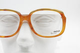 INDO Boutique oversize squared-rectangular Eyeglass-Sunglasses Frame, Caramel & Golden eyebrows, New Old Stock 1970s