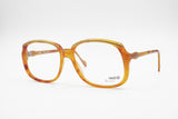 INDO Boutique oversize squared-rectangular Eyeglass-Sunglasses Frame, Caramel & Golden eyebrows, New Old Stock 1970s
