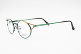 Vintage 80s ESPRESSIONI made in Italy oval modern frame Green, Black, Golden, New Old Stock 1980s